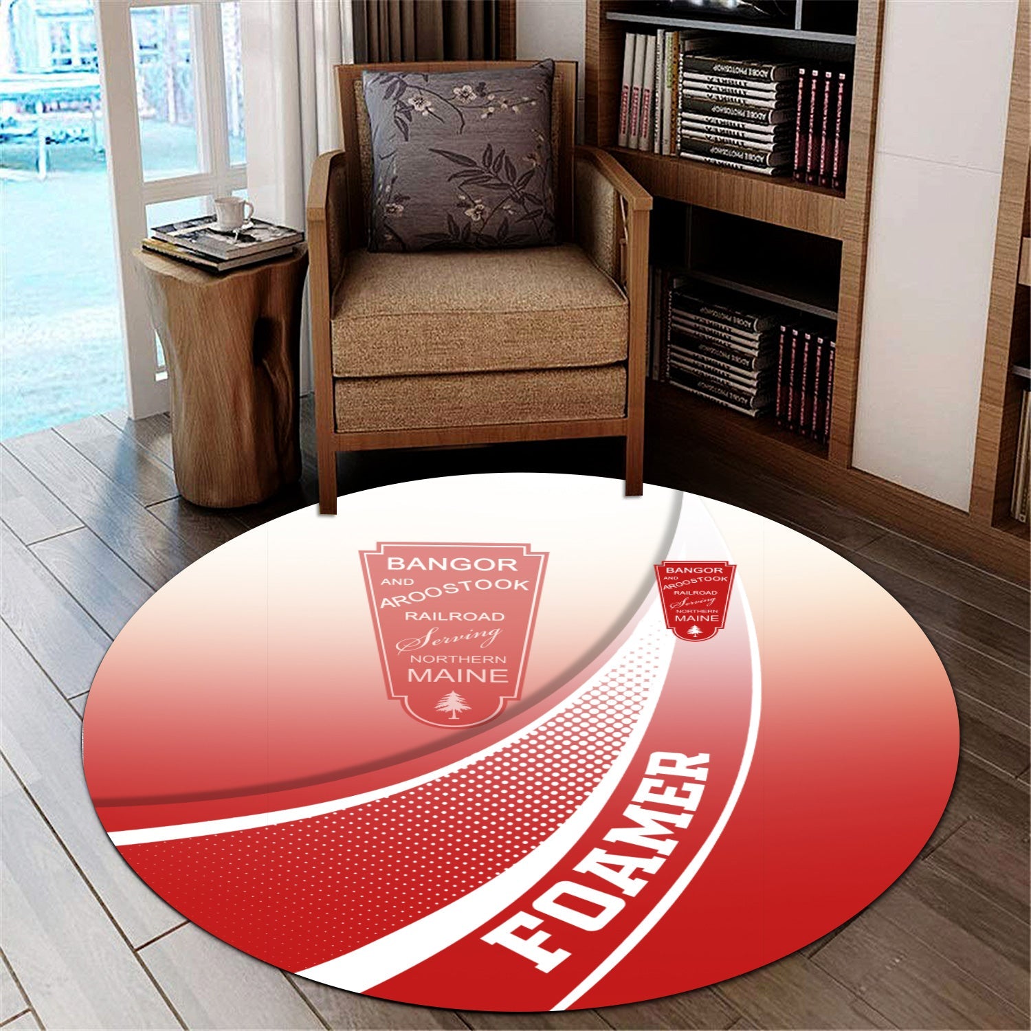 Railspirit Bangor And Aroostook Railroad Round Mat Railway-Themed Style Mat Gift Idea For Trainspotter