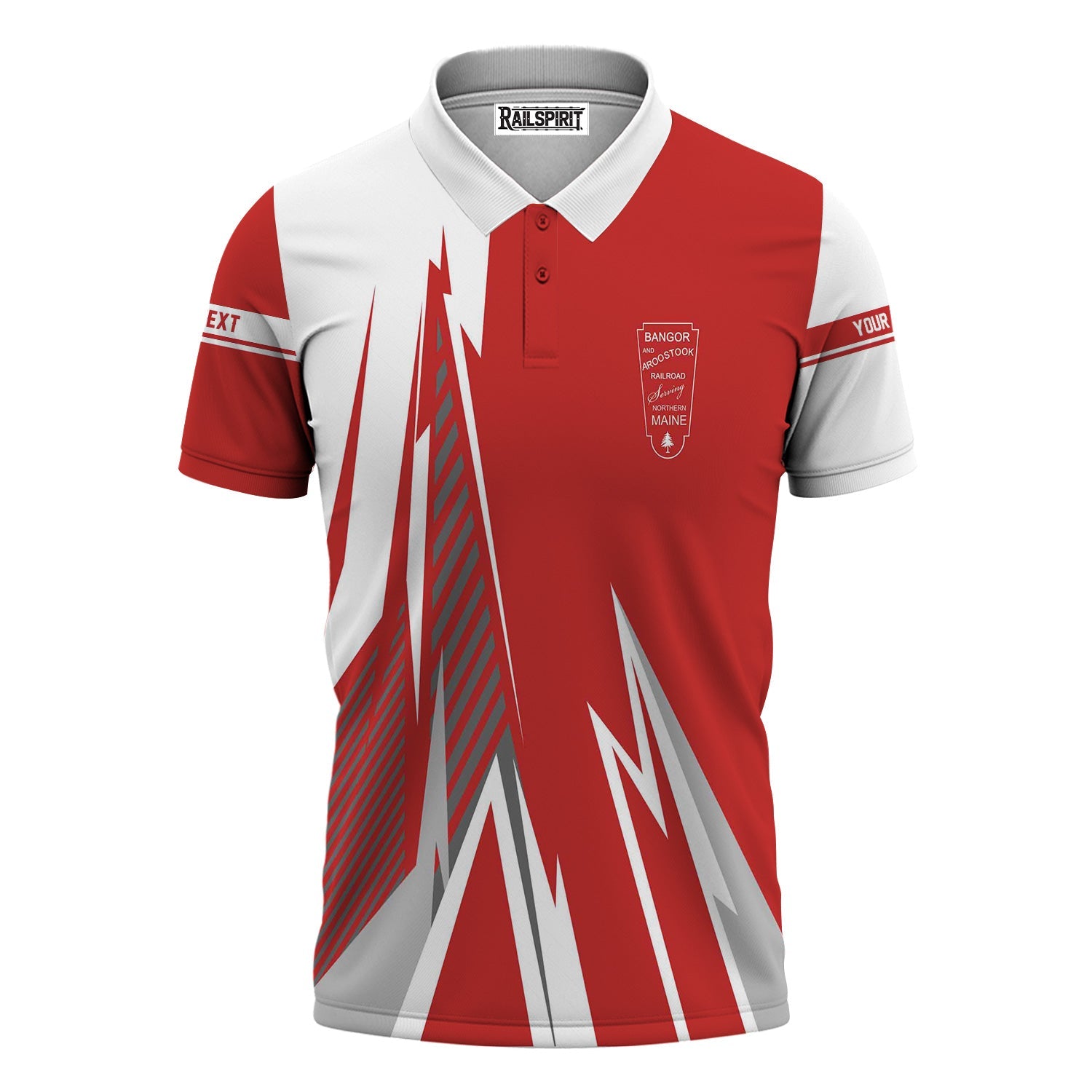 Railspirit Personalized Bangor And Aroostook Railroad Polo Shirt Lightning-Inspired Railway Style Shirt For Train Lovers