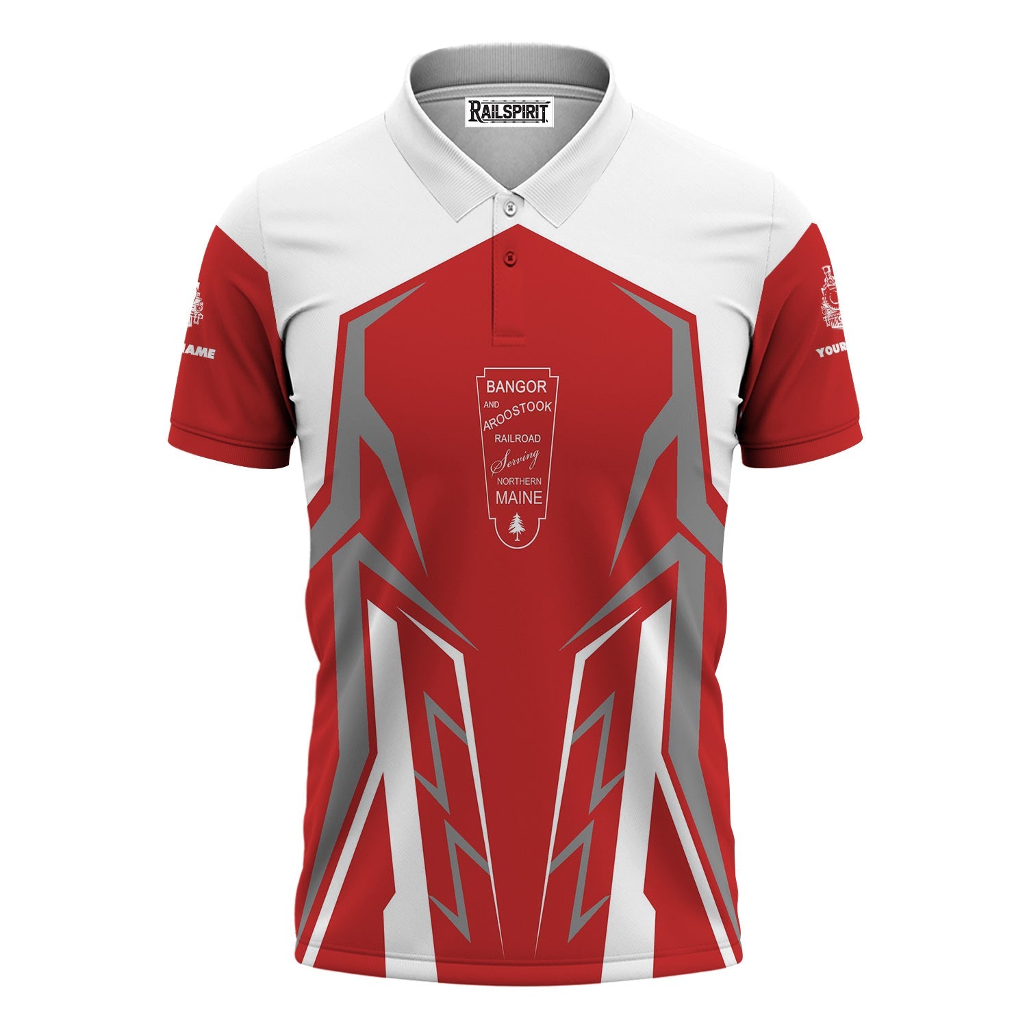 Railspirit Personalized Bangor And Aroostook Railroad Polo Shirt Futuristic Design with Custom Job Train Shirt
