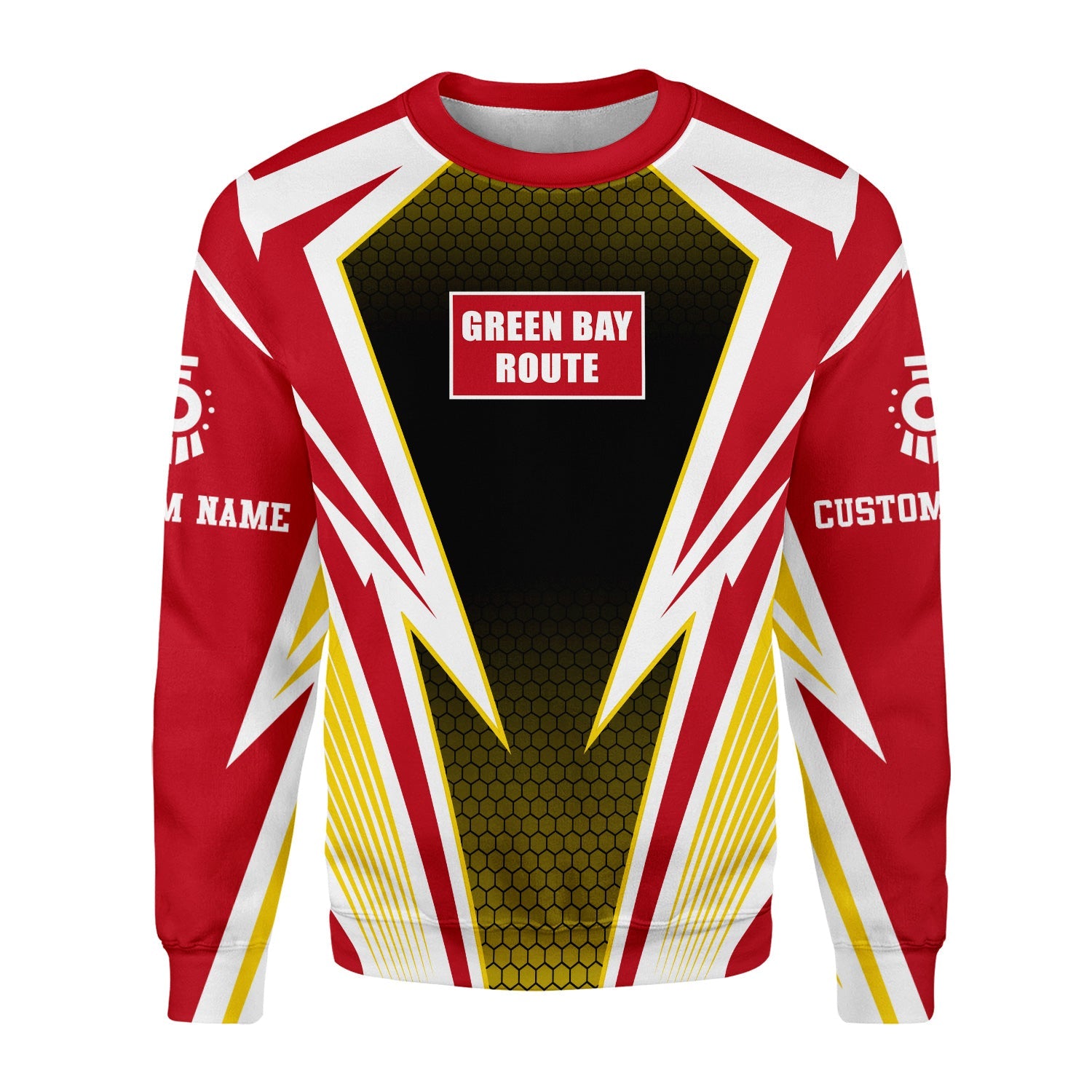 Railspirit Personalized Green Bay & Western Railroad Sweatshirt Lightning Graphic Style Shirt Gift Idea For Train Lover