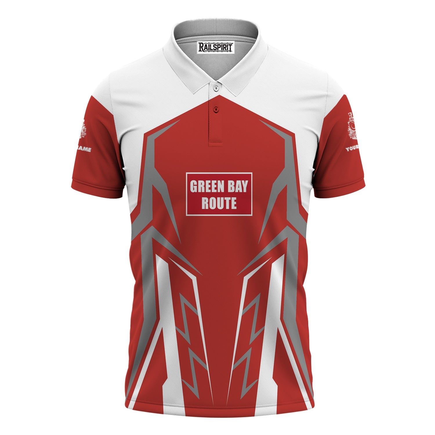 Railspirit Personalized Green Bay & Western Railroad Polo Shirt Futuristic Design with Custom Job Train Shirt