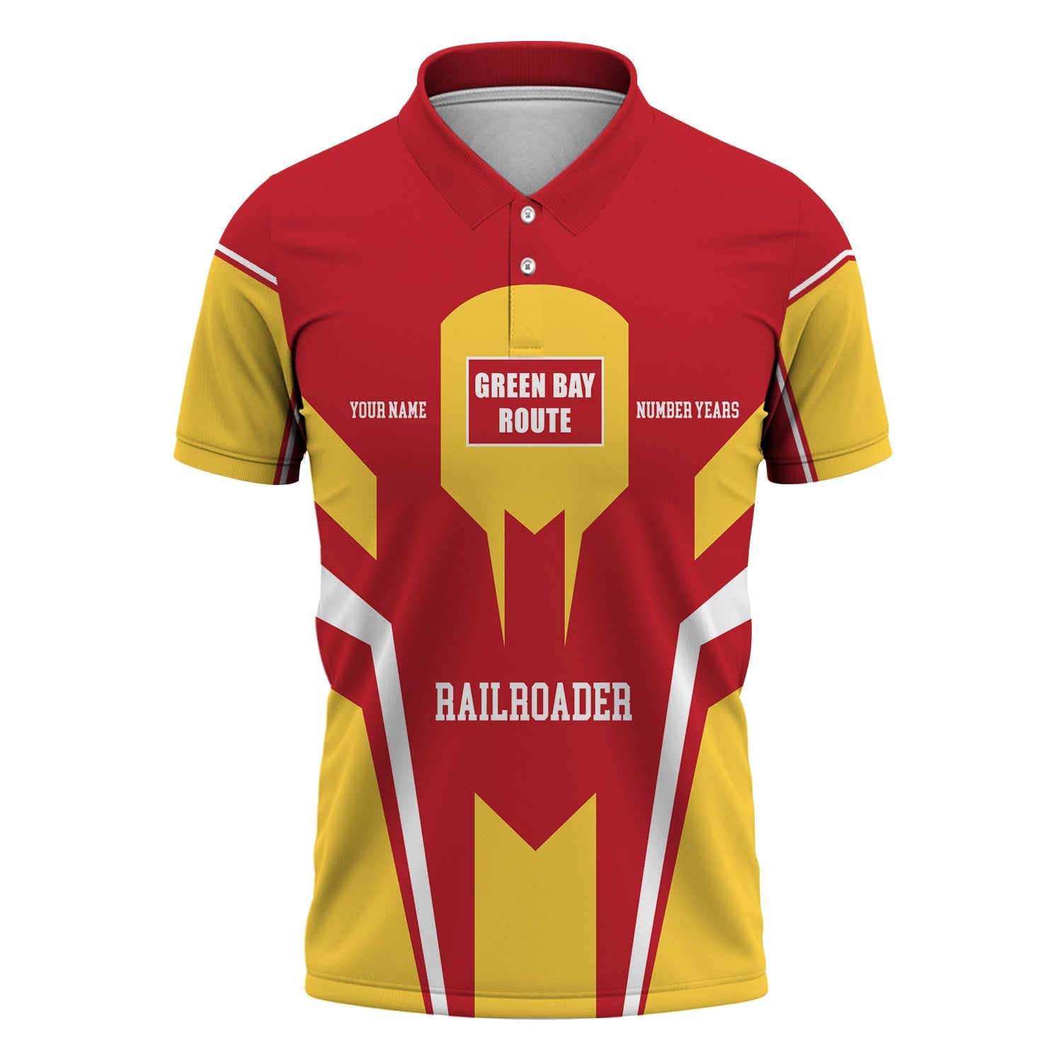 Railspirit Personalized Green Bay & Western Railroad Polo Shirt Custom Year Railroader Shirt Gift Idea For Train Lover