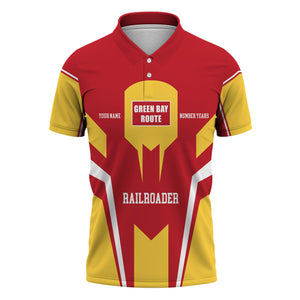 Railspirit Personalized Green Bay & Western Railroad Polo Shirt Custom Year Railroader Shirt Gift Idea For Train Lover