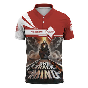 Railspirit Personalized New Hope Railroad Polo Shirt One Track Mind Train Printed Shirt