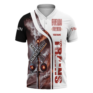 Railspirit Personalized New Hope Railroad Polo Shirt Crossing Railroad Sign American Locomotive Train Shirt All Over Print