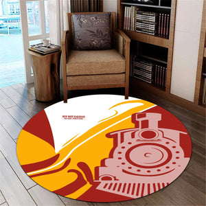 Railspirit New Hope Railroad Round Mat Flame-Inspired Style Mat Gift Idea For Train Lovers