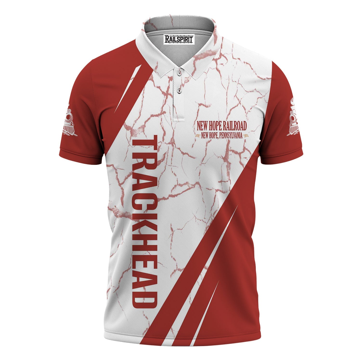 Railspirit Personalized New Hope Railroad Polo Shirt Crackle Texture Style Train Shirt For Trackhead