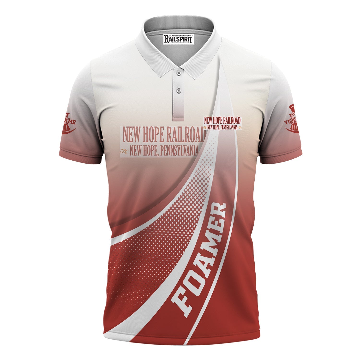 Railspirit Personalized New Hope Railroad Polo Shirt Railway-Themed Style Shirt Gift Idea For Trainspotter