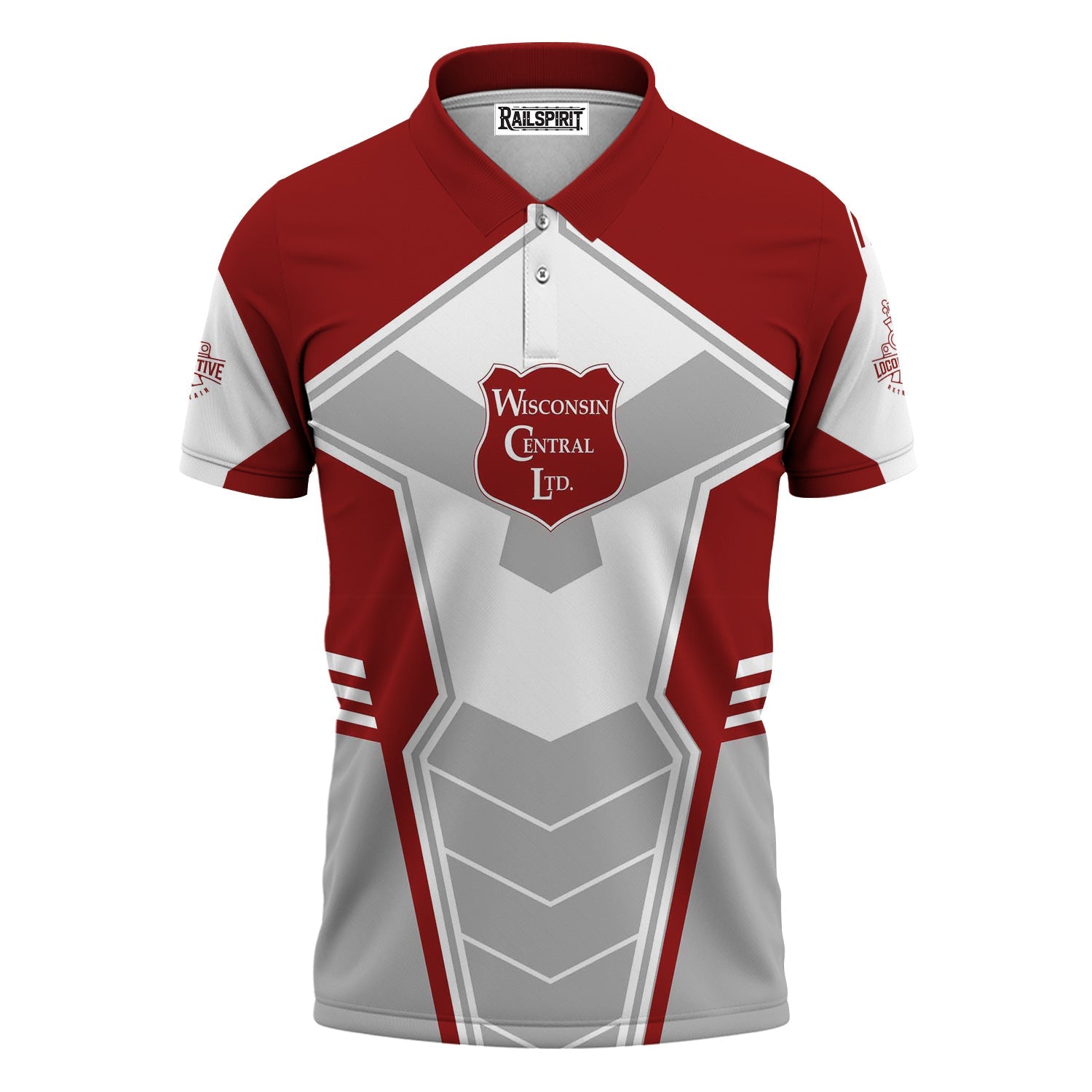 Railspirit Personalized Wisconsin Central Ltd Railroad Polo Shirt Engine-Inspired Style Train Shirt for Railroad Fanatic