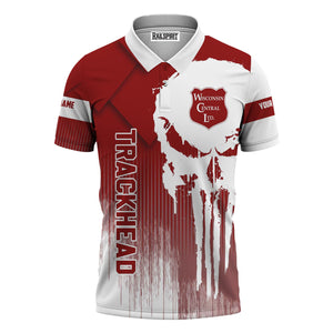 Railspirit Personalized Wisconsin Central Ltd Railroad Polo Shirt Skull Design with Custom Job Train Shirt for Trackhead Crew