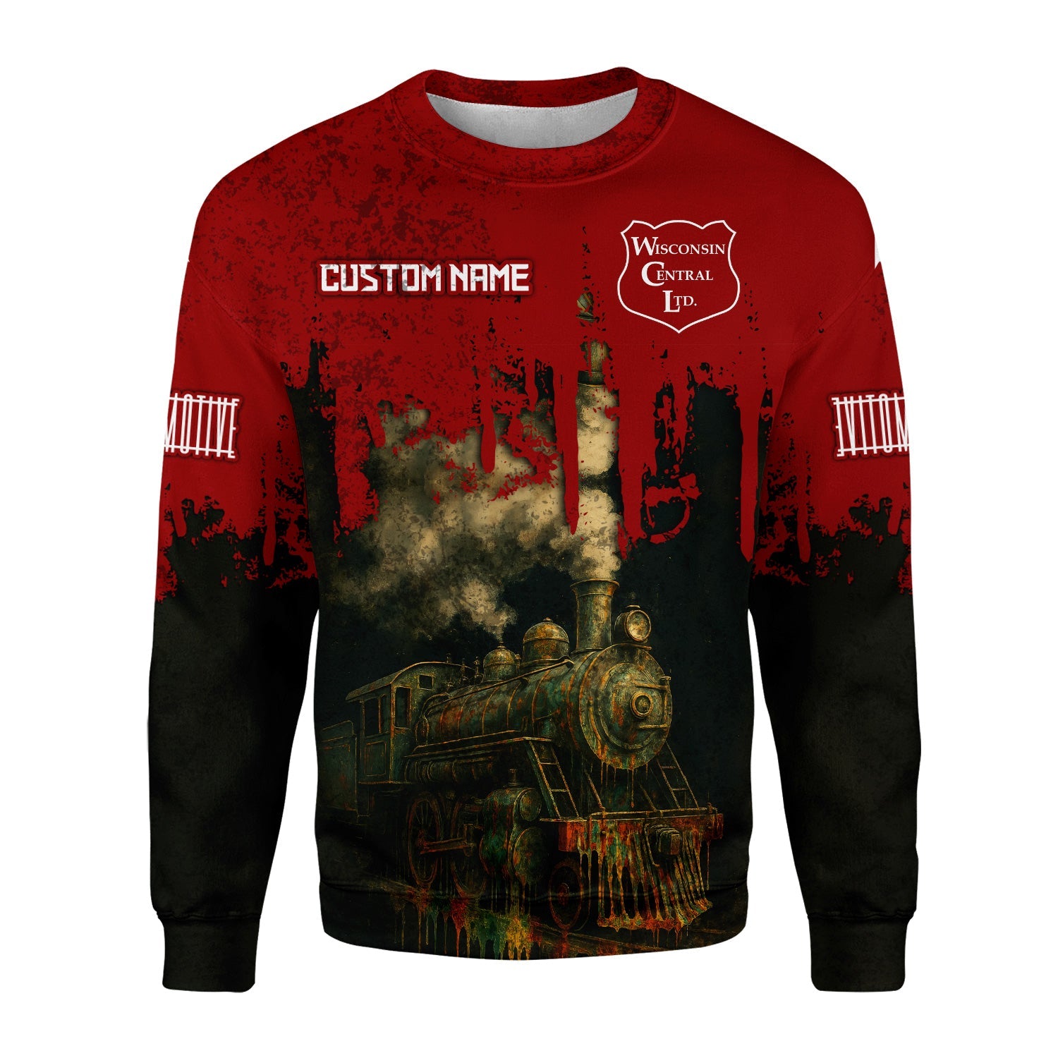 Railspirit Personalized Wisconsin Central Ltd Railroad Sweatshirt Vintage Train Art Style Shirt For Locomotive Fans