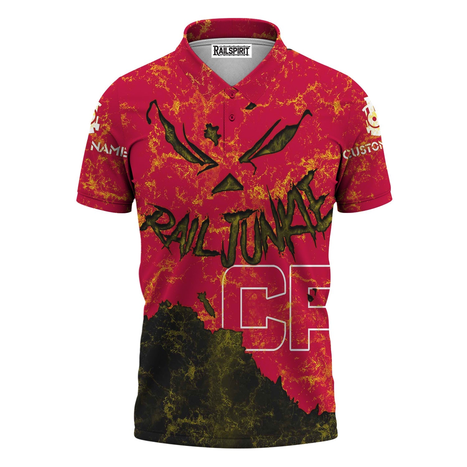 Railspirit Personalized Canadian Pacific Railroad Polo Shirt Torn Graphic Style Train Shirt For Rail Junkie