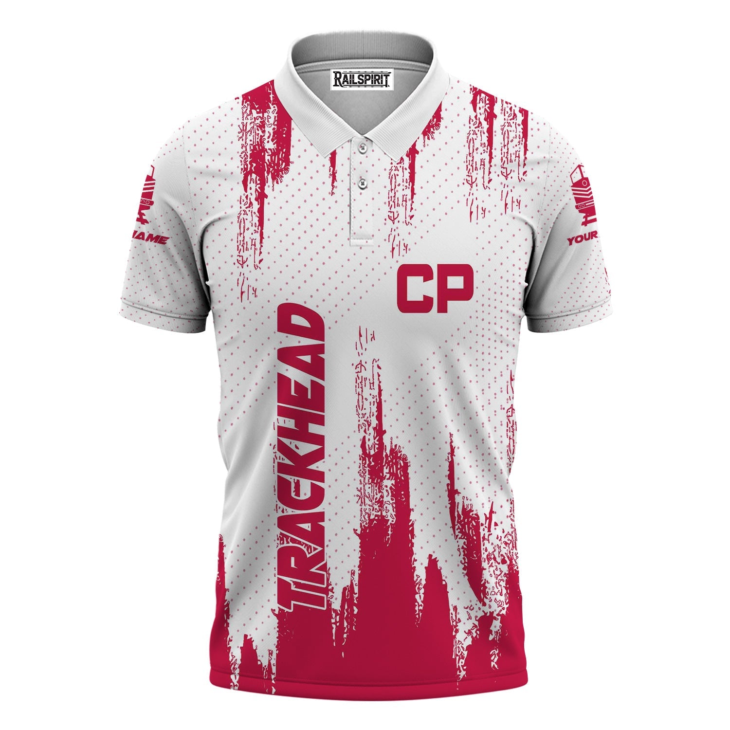 Railspirit Personalized Canadian Pacific Railroad Polo Shirt Paint Impact Design Train Shirt for Trackhead