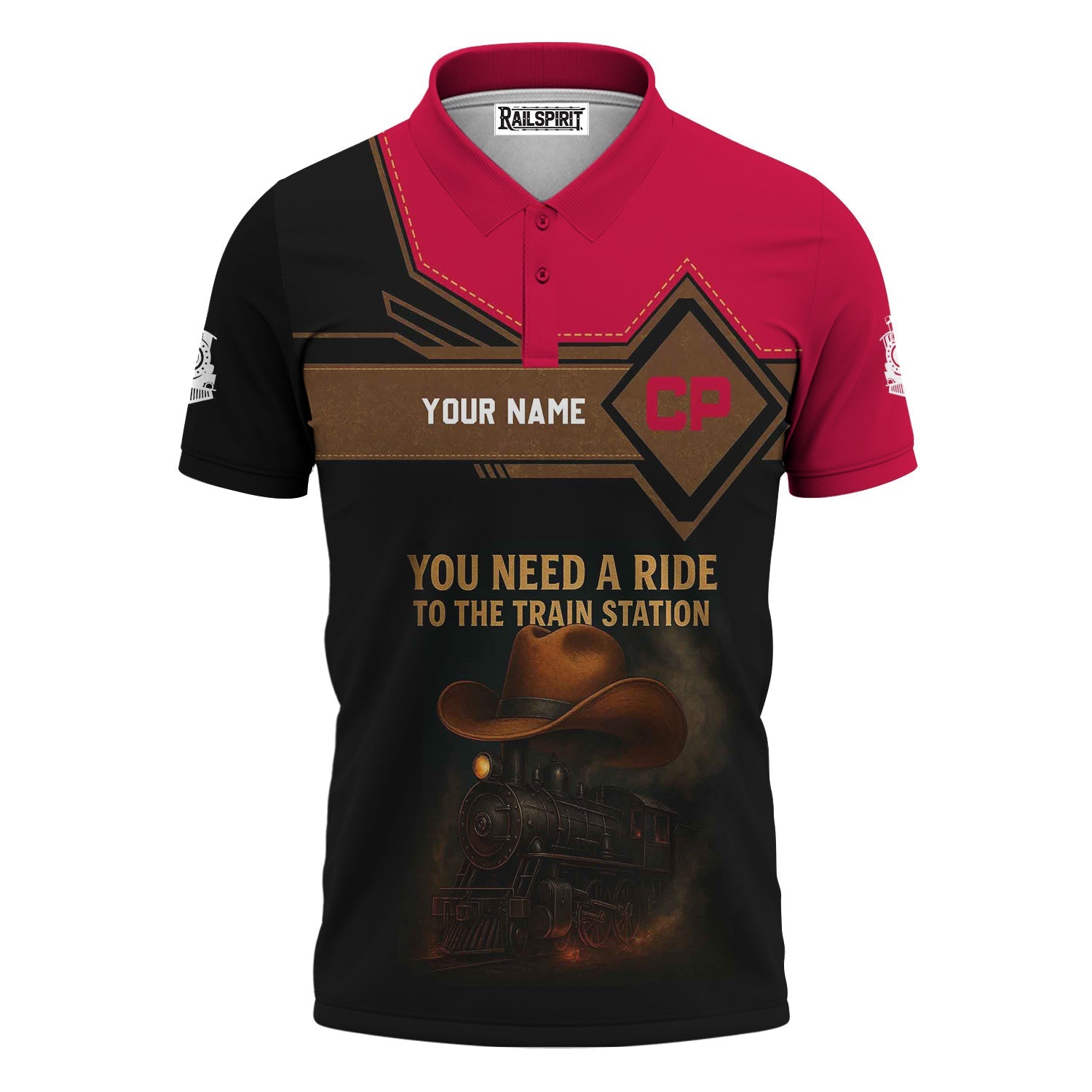 Railspirit Personalized Canadian Pacific Railroad Polo Shirt You Need A Ride To The Train Station Shirt For Train Lovers