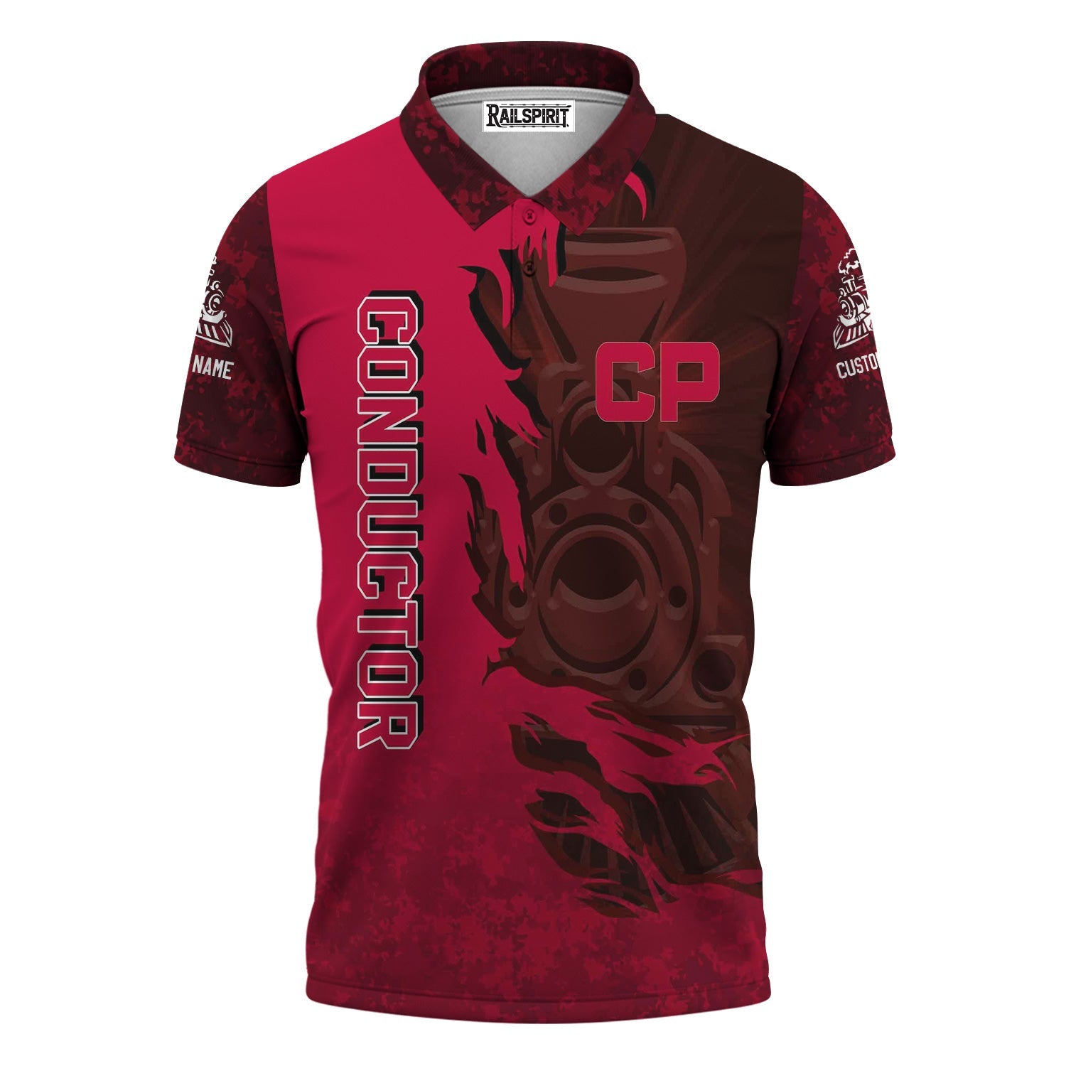 Railspirit Personalized Canadian Pacific Railroad Polo Shirt Blazing Style with Custom Position Train Shirt