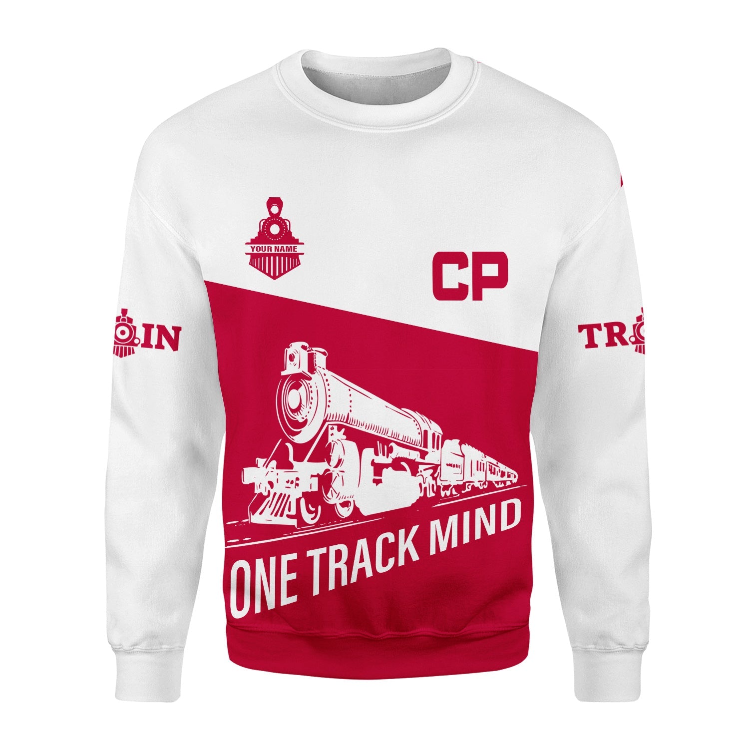 Railspirit Personalized Canadian Pacific Railroad Sweatshirt One Track Mind Train Sweater Gift Idea For Train Lover