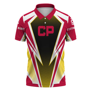 Railspirit Personalized Canadian Pacific Railroad Polo Shirt Lightning Graphic Style Shirt Gift Idea For Train Lover