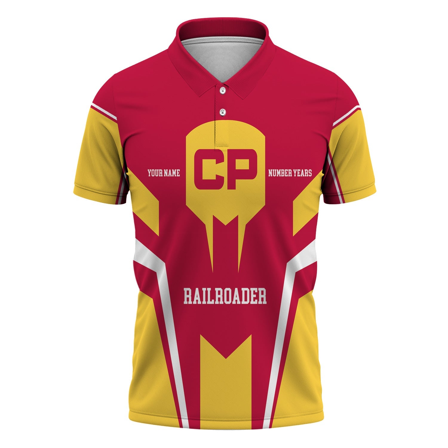 Railspirit Personalized Canadian Pacific Railroad Polo Shirt Custom Year Railroader Shirt Gift Idea For Train Lover