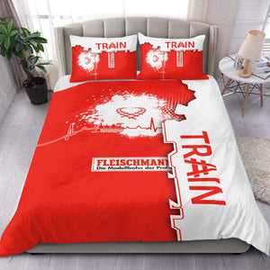Railspirit Fleischmann And Western Railroad Bedding Set Engine Heartbeat and Track Love Style Bedding Set Gift Idea For Train Lovers