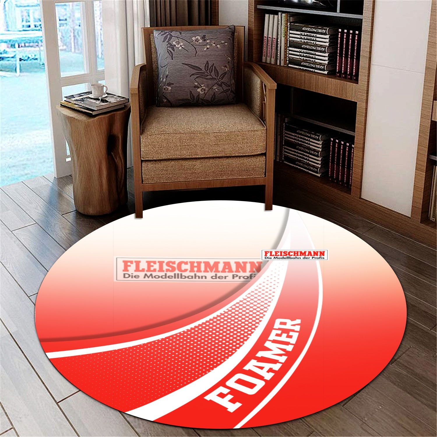 Railspirit Fleischmann And Western Railroad Round Mat Railway-Themed Style Mat Gift Idea For Trainspotter