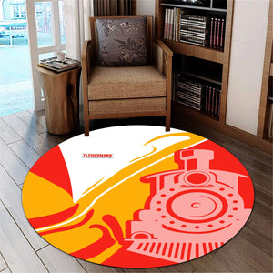Railspirit Fleischmann And Western Railroad Round Mat Flame-Inspired Style Mat Gift Idea For Train Lovers