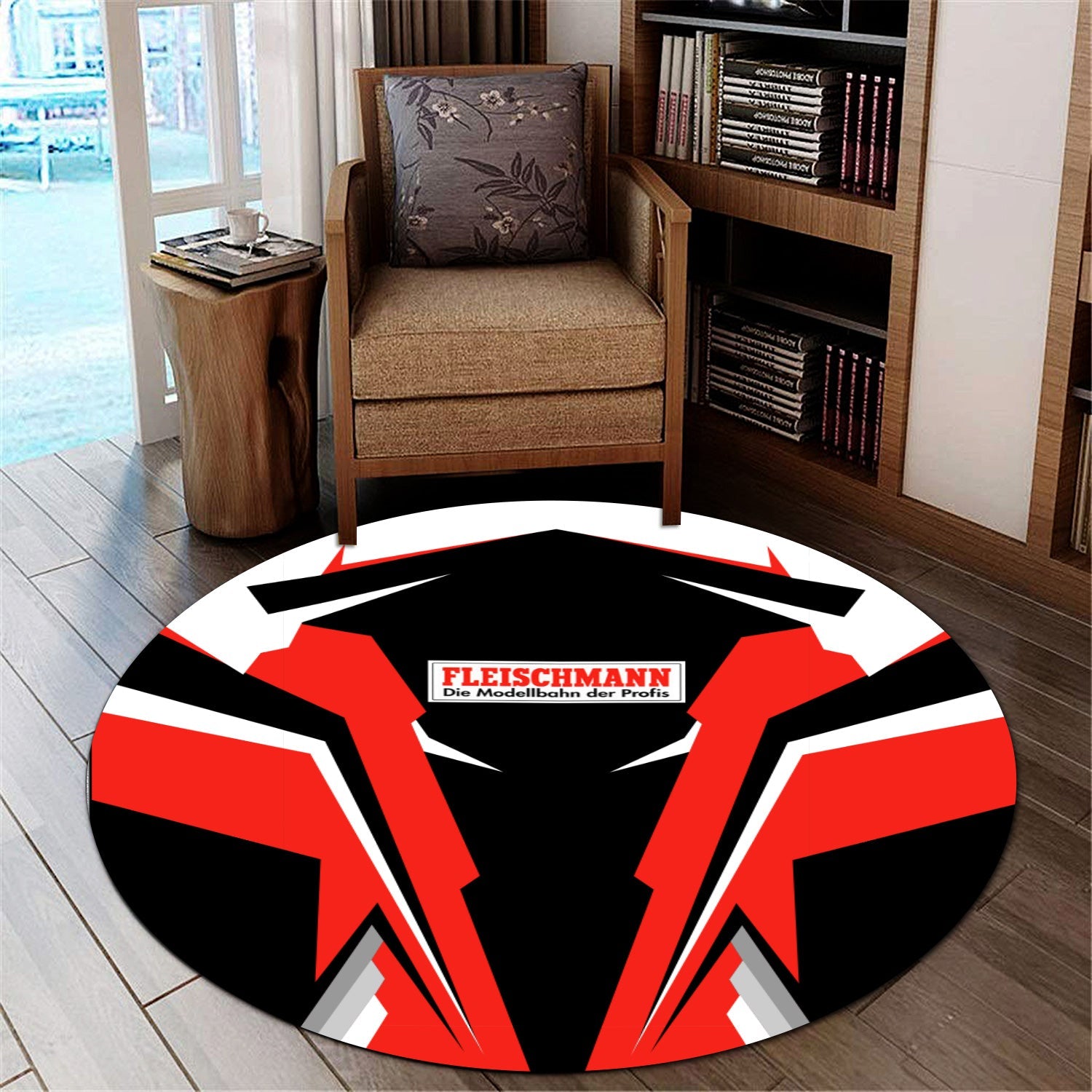 Railspirit Fleischmann And Western Railroad Round Mat Strong Line Style Rug All Over Print