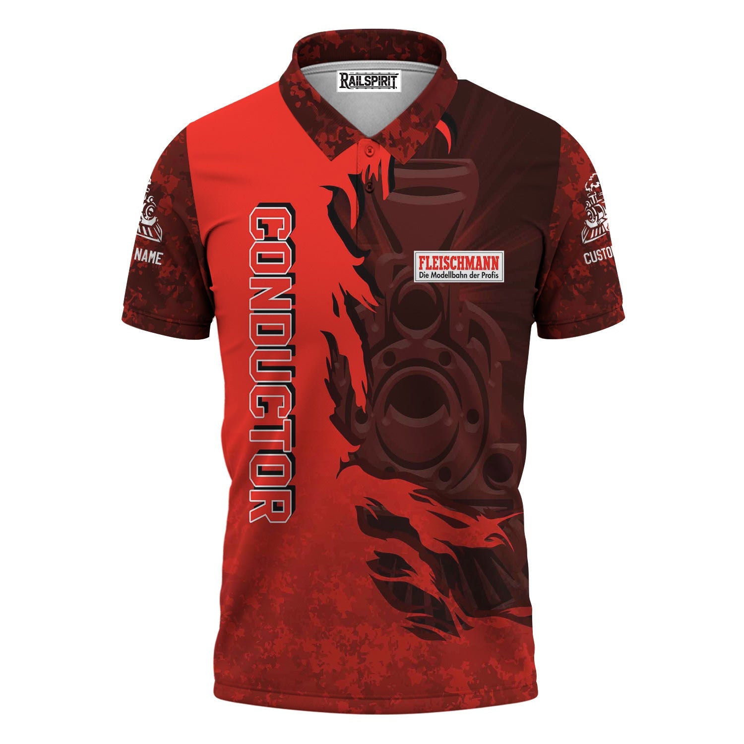 Railspirit Personalized Fleischmann And Western Railroad Polo Shirt Blazing Style with Custom Position Train Shirt