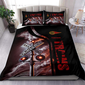 Railspirit Personalized Western Maryland Railway Bedding Set Railroad Crossing Sign Bedding Set All Over Print