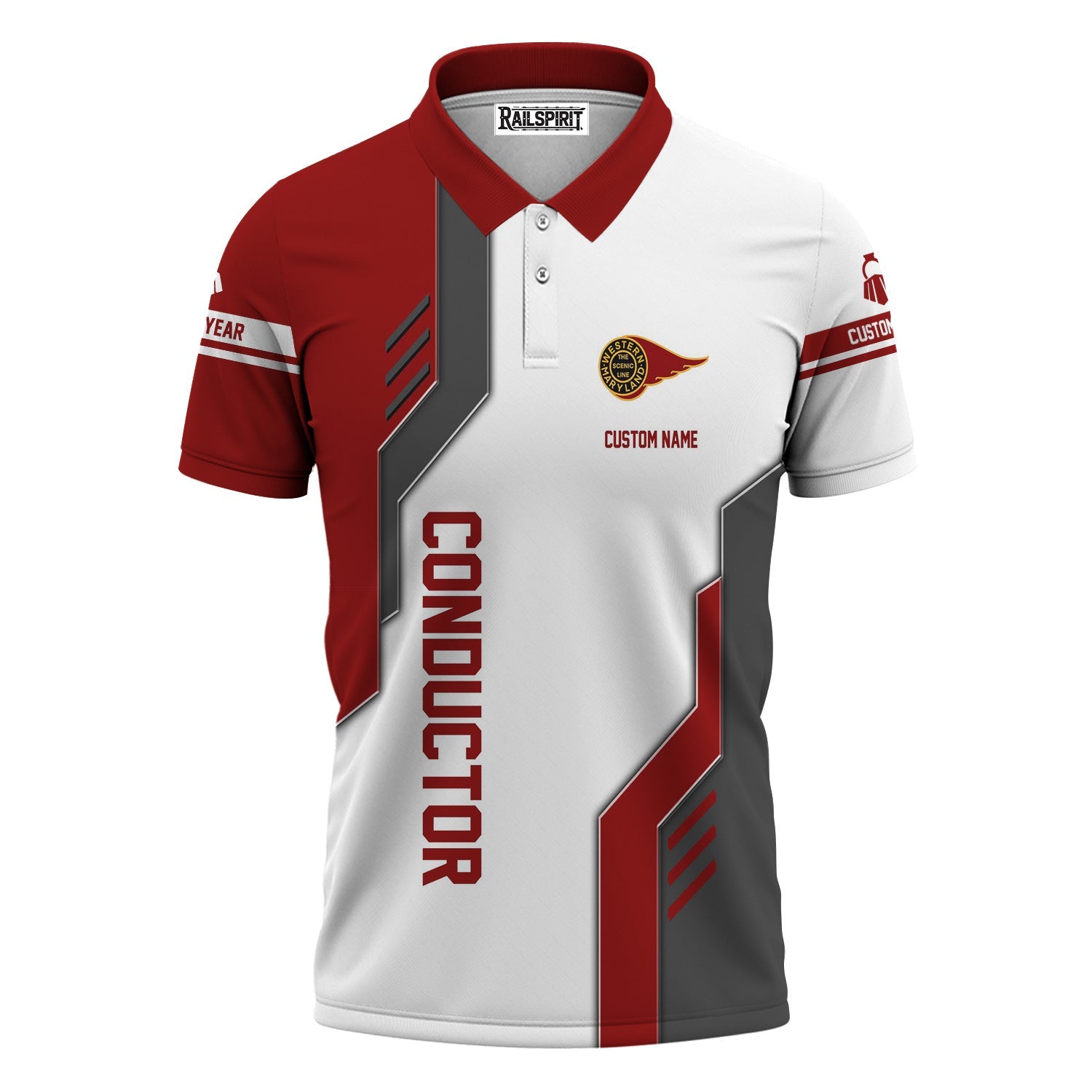 Railspirit Personalized Western Maryland Railway Polo Shirt Unique Railway Style with Custom Job Train Shirt