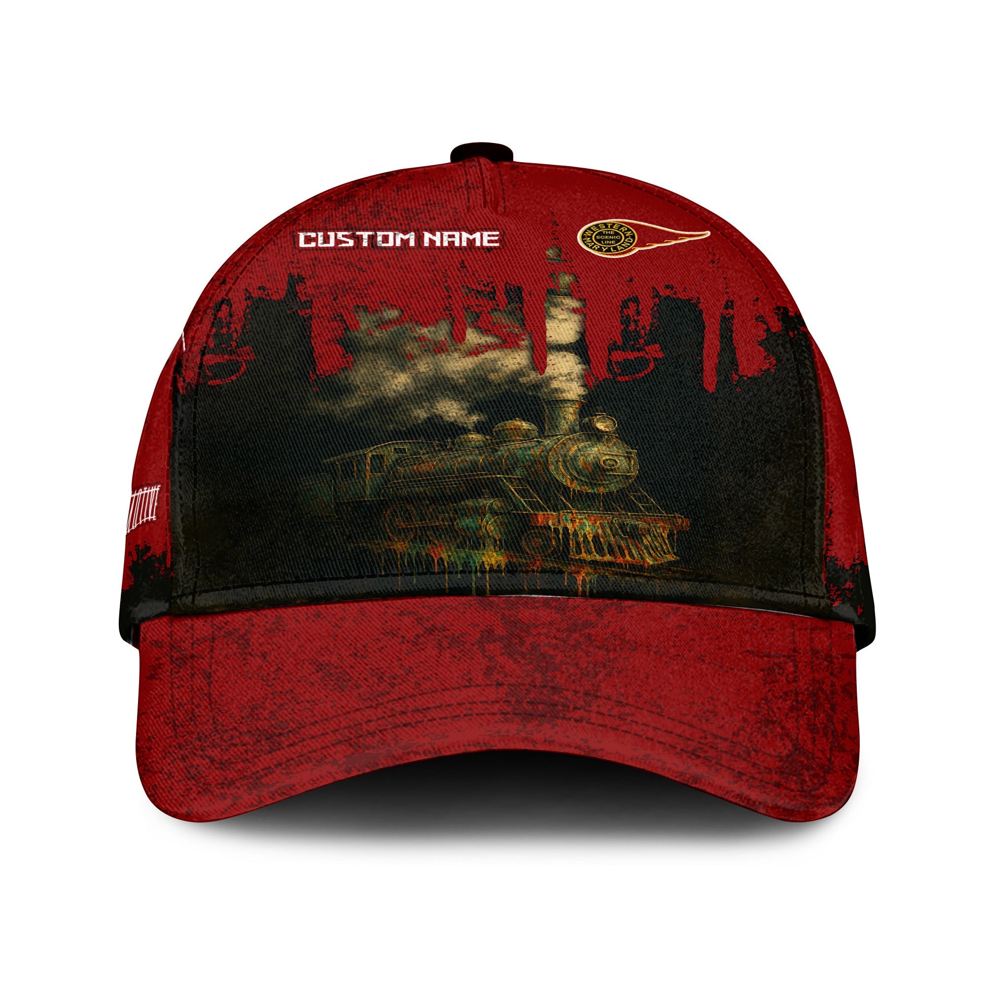 Railspirit Personalized Western Maryland Railway Classic Cap Vintage Train Art Style Cap For Locomotive Fans