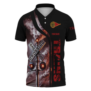 Railspirit Personalized Western Maryland Railway Polo Shirt Crossing Railroad Sign American Locomotive Train Shirt All Over Print