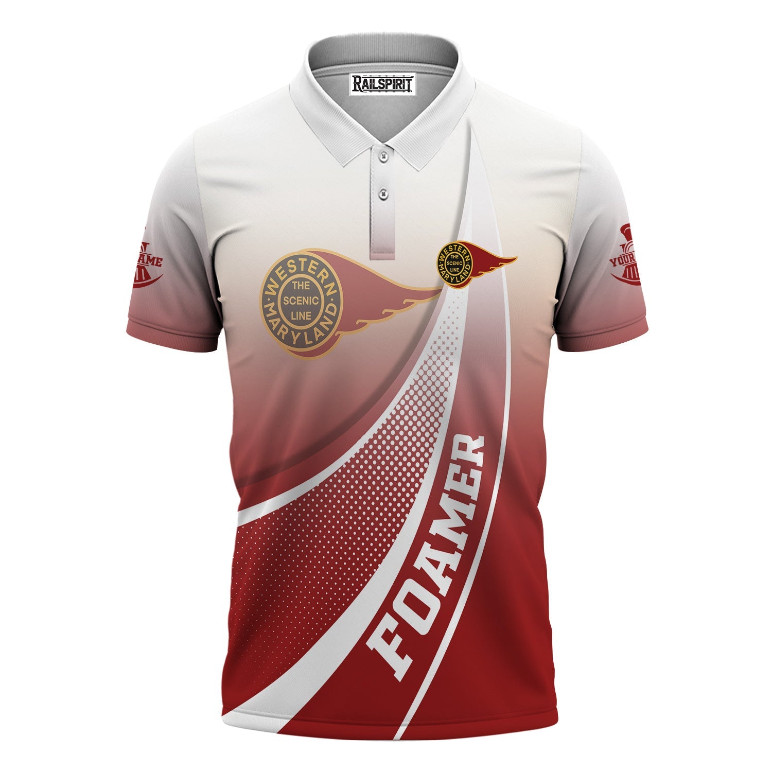 Railspirit Personalized Western Maryland Railway Polo Shirt Railway-Themed Style Shirt Gift Idea For Trainspotter