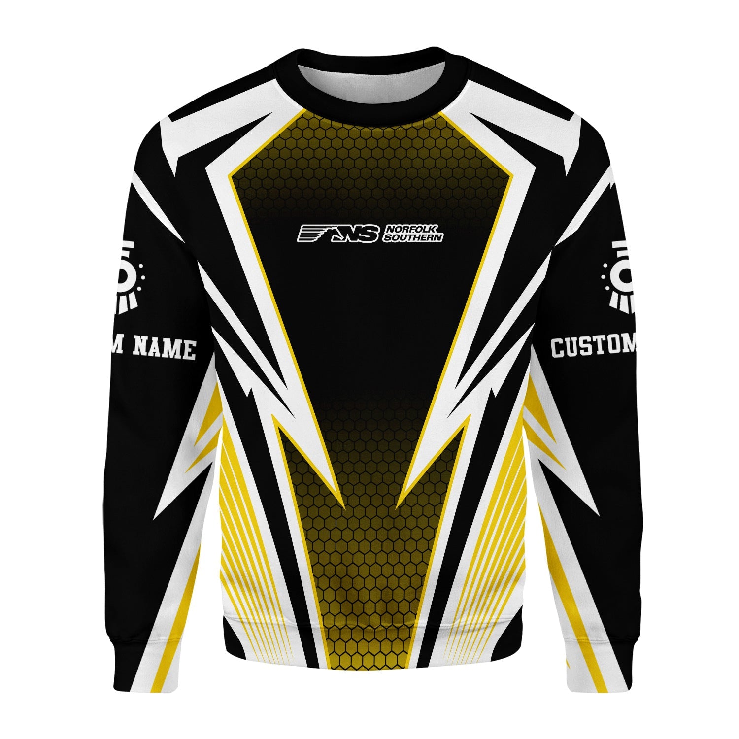 Railspirit Personalized Norfolk Southern Railway Sweatshirt Lightning Graphic Style Shirt Gift Idea For Train Lover