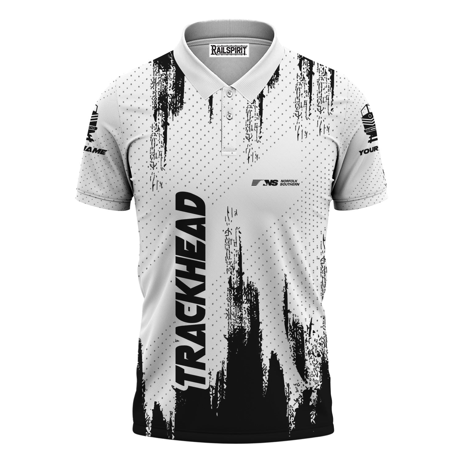 Railspirit Personalized Norfolk Southern Railway Polo Shirt Paint Impact Design Train Shirt for Trackhead