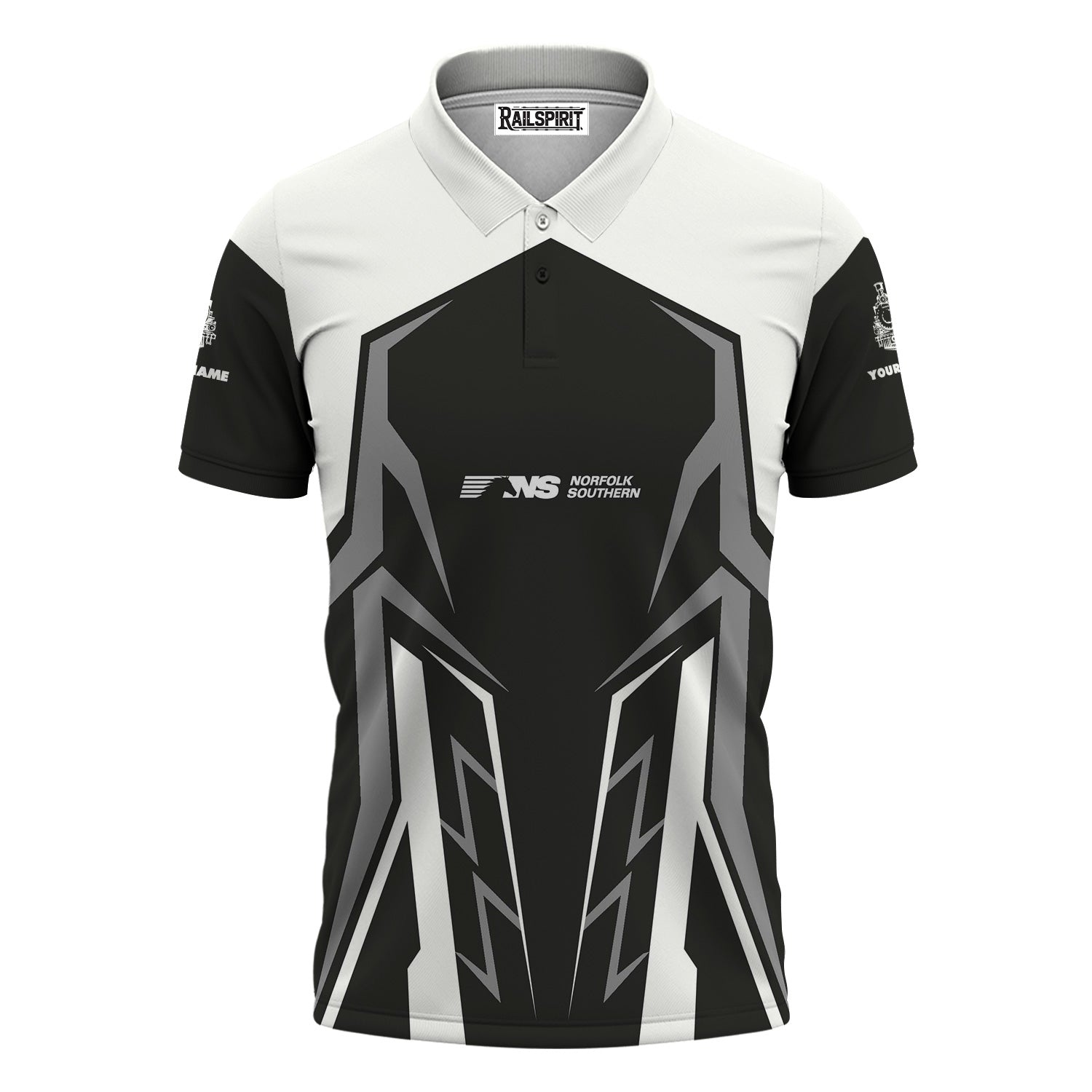 Railspirit Personalized Norfolk Southern Railway Polo Shirt Futuristic Design with Custom Job Train Shirt