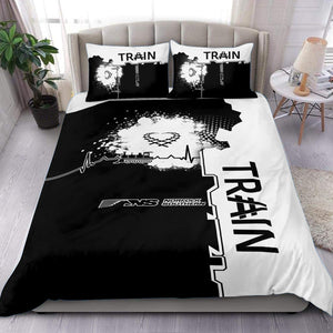 Railspirit Norfolk Southern Railway Bedding Set Engine Heartbeat and Track Love Style Bedding Set Gift Idea For Train Lovers
