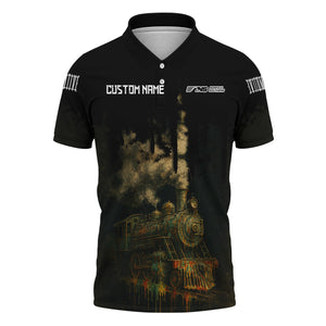 Railspirit Personalized Norfolk Southern Railway Polo Shirt Vintage Train Art Style Shirt For Locomotive Fans
