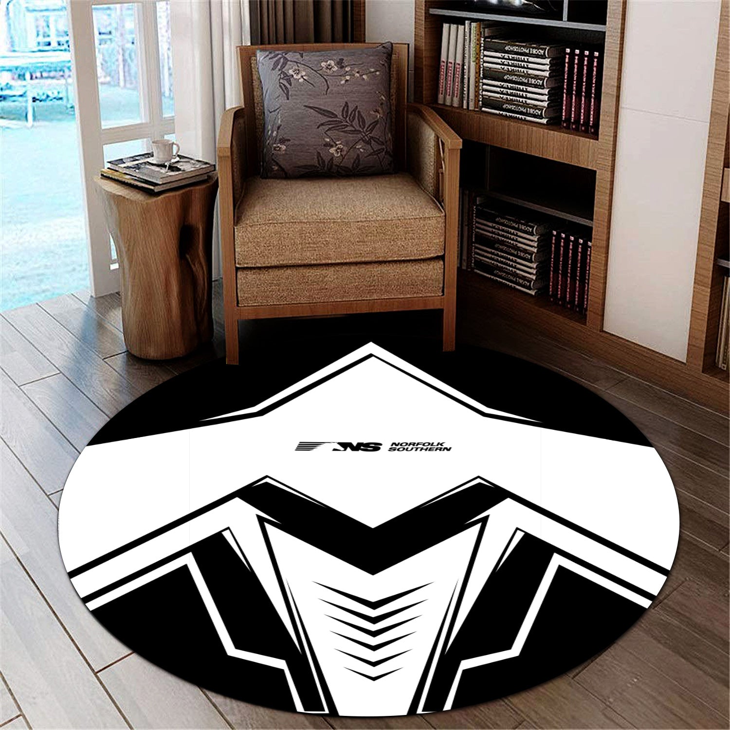 Railspirit Norfolk Southern Railway Round Mat Railway Trainspotter Style Mat Gift Idea For Foamers