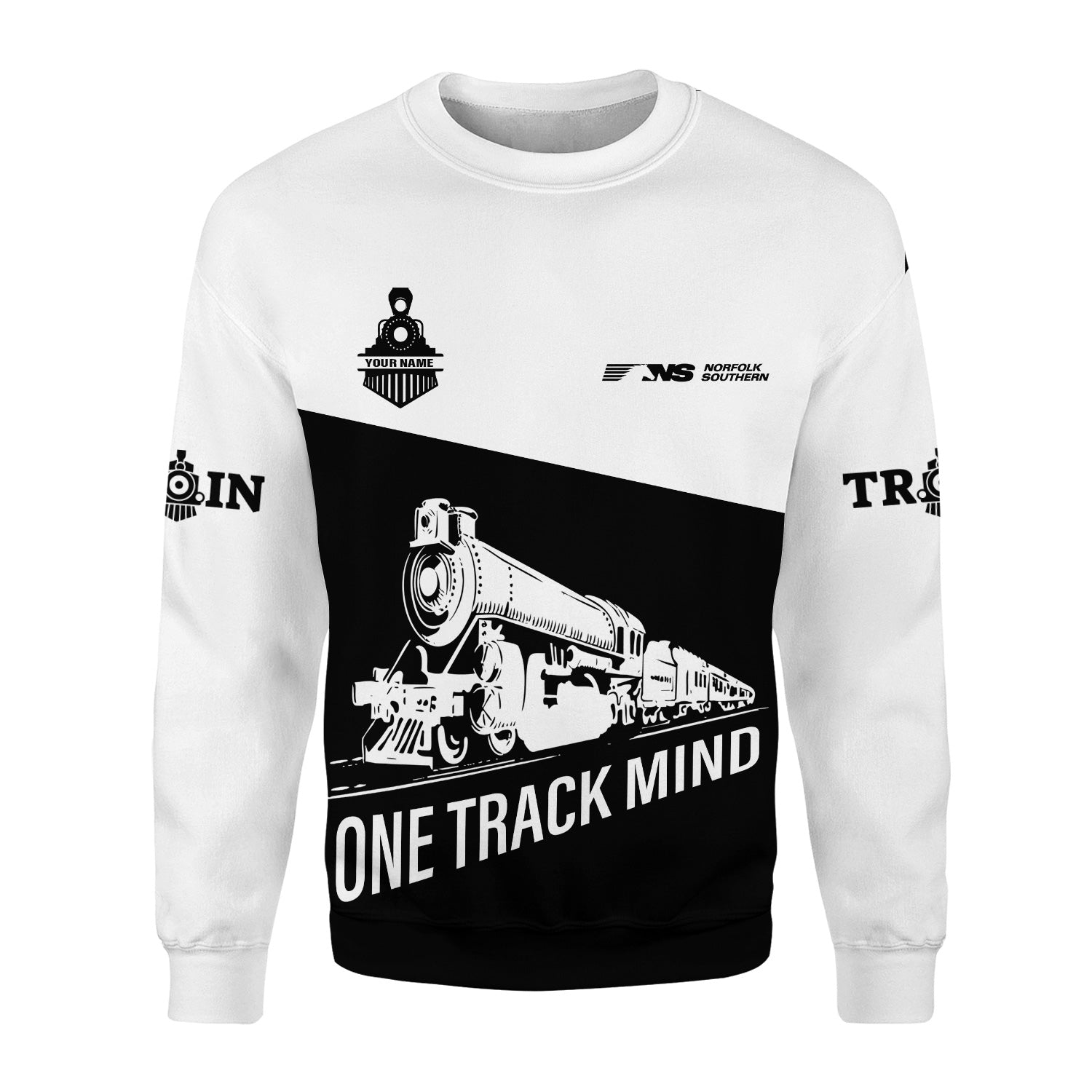 Railspirit Personalized Norfolk Southern Railway Sweatshirt One Track Mind Train Sweater Gift Idea For Train Lover