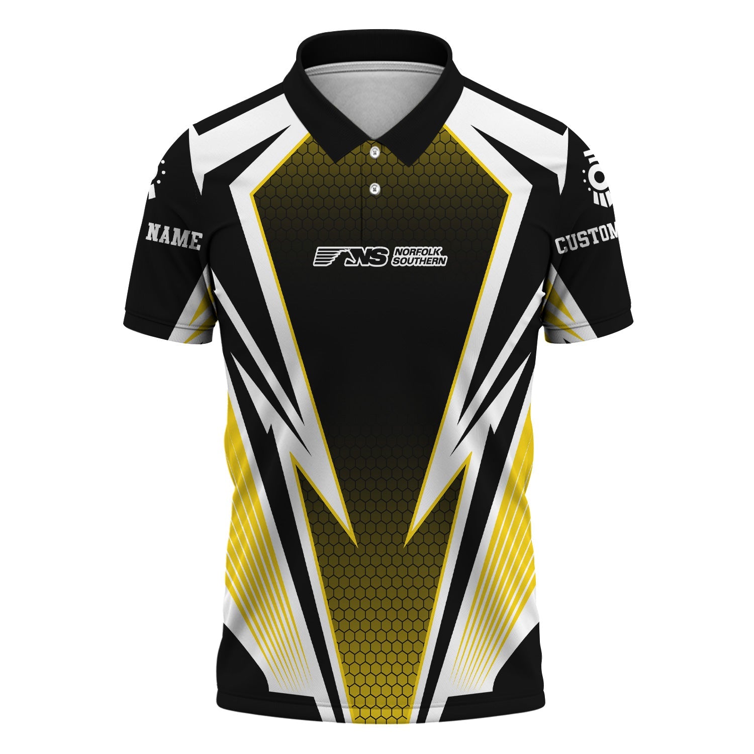 Railspirit Personalized Norfolk Southern Railway Polo Shirt Lightning Graphic Style Shirt Gift Idea For Train Lover