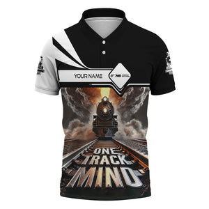 Railspirit Personalized Norfolk Southern Railway Polo Shirt One Track Mind Train Printed Shirt