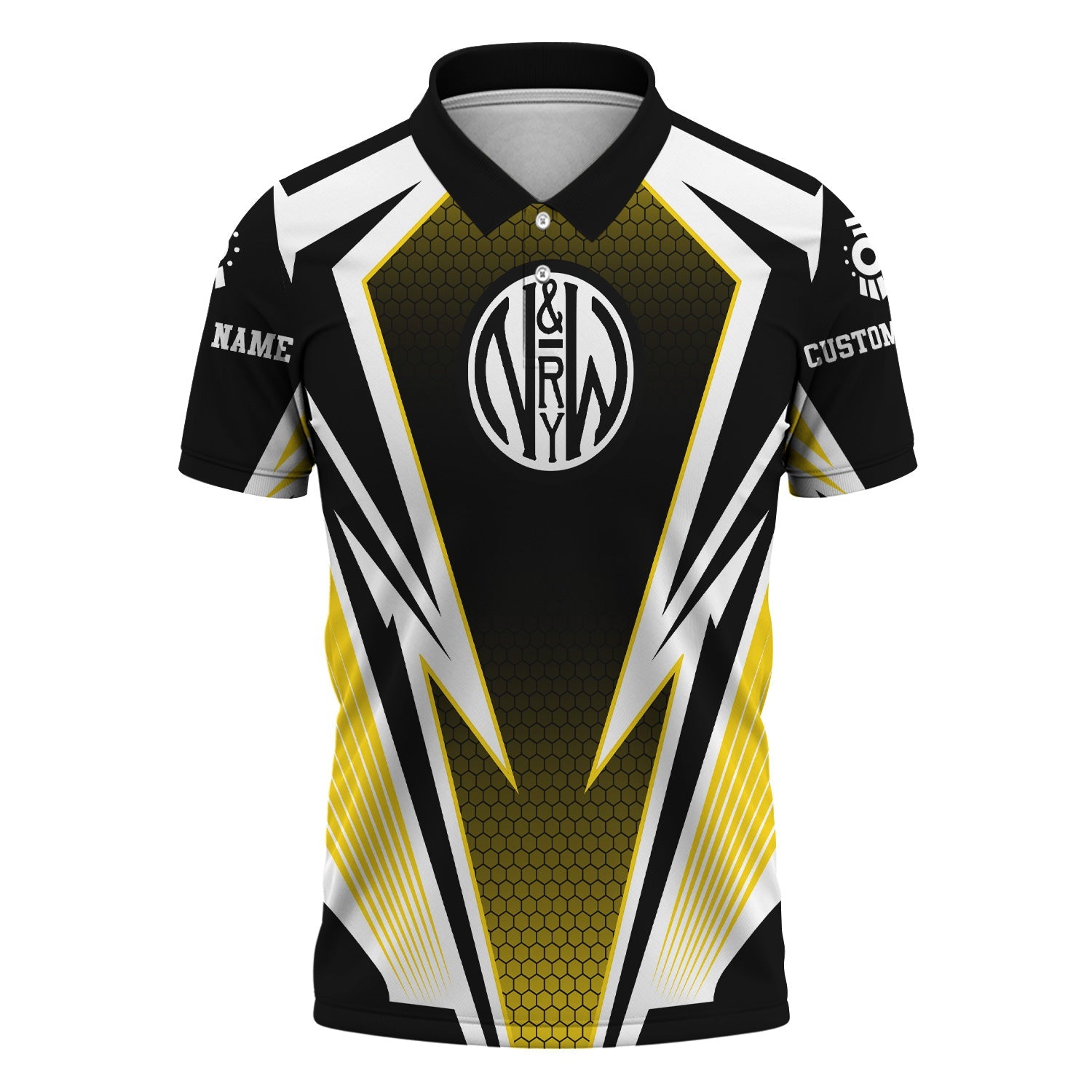 Railspirit Personalized Norfolk and Western Railway Polo Shirt Lightning Graphic Style N&W Shirt Gift Idea For Train Lover