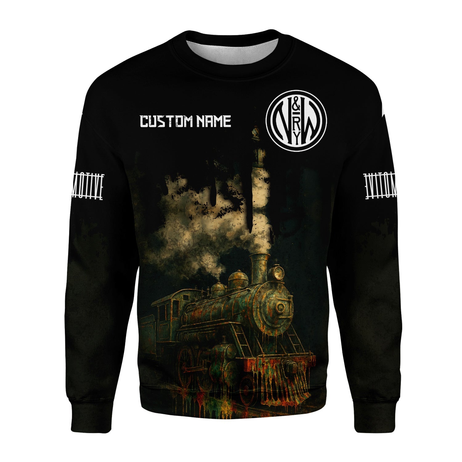 Railspirit Personalized Norfolk and Western Railway Sweatshirt Vintage Train Art Style N&W Shirt For Locomotive Fans