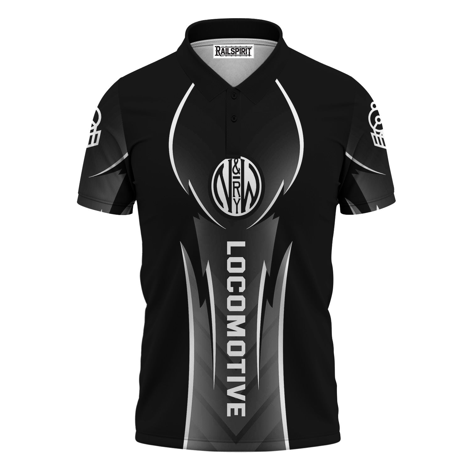 Railspirit Personalized Norfolk and Western Railway Polo Shirt Striking Line Style N&W Train Shirt For Locomotive Lovers