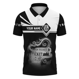 Railspirit Custom Name Norfolk and Western Railway Polo Shirt American Train Ticket N&W Printed Shirt