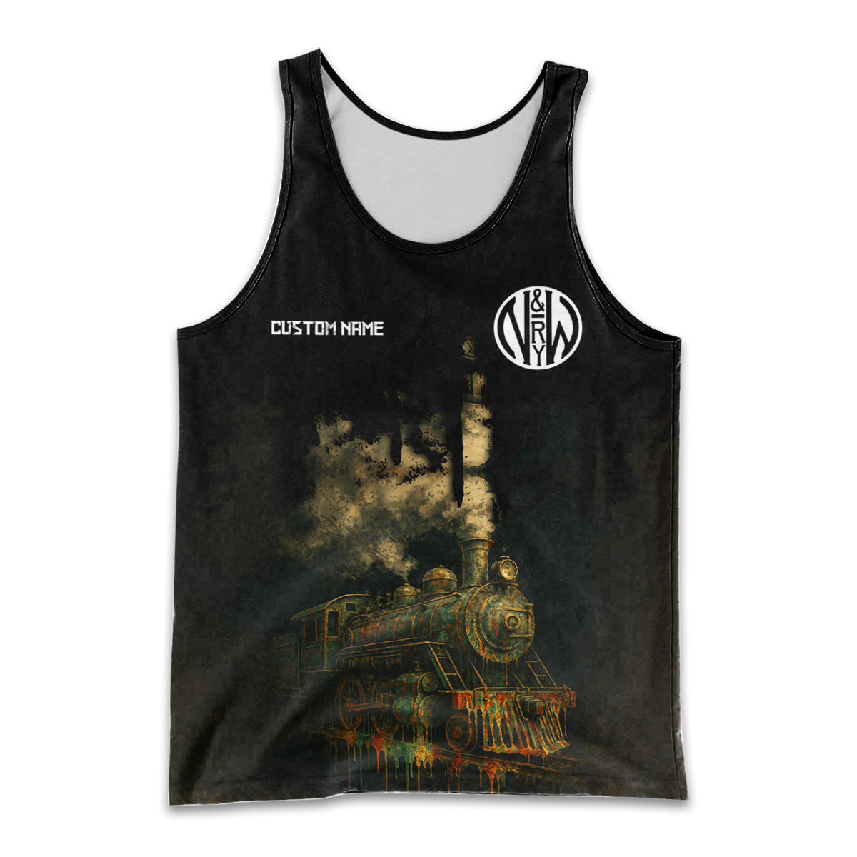 Railspirit Personalized Norfolk and Western Railway Men Tank Top Vintage Train Art Style N&W Shirt For Locomotive Fans