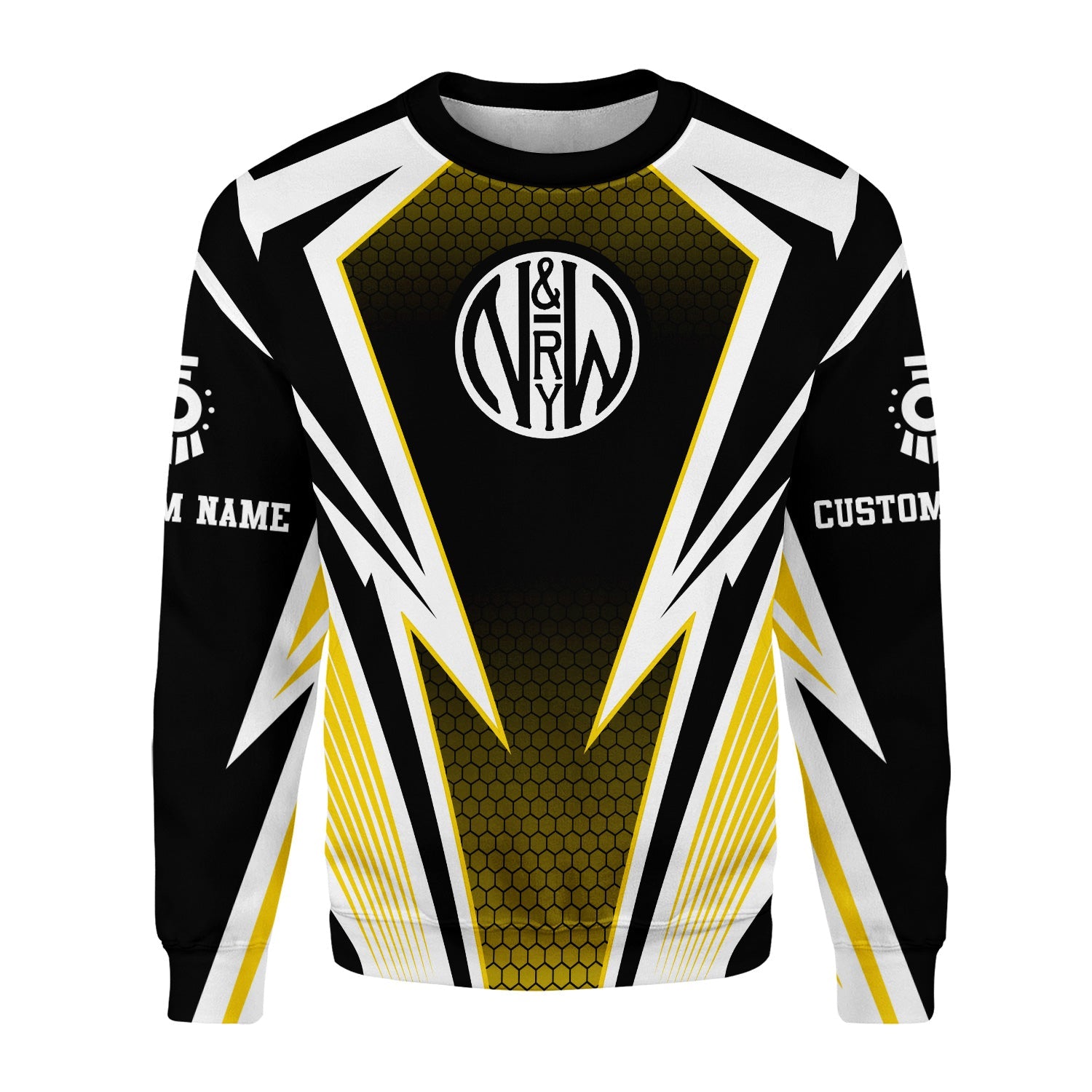 Railspirit Personalized Norfolk and Western Railway Sweatshirt Lightning Graphic Style N&W Shirt Gift Idea For Train Lover