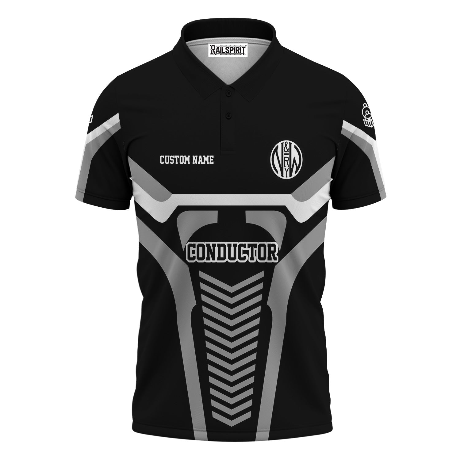 Railspirit Personalized Norfolk and Western Railway Polo Shirt Track-Inspired with Custom Job Position N&W Train Shirt