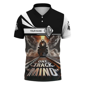 Railspirit Personalized Norfolk and Western Railway Polo Shirt One Track Mind N&W Train Printed Shirt