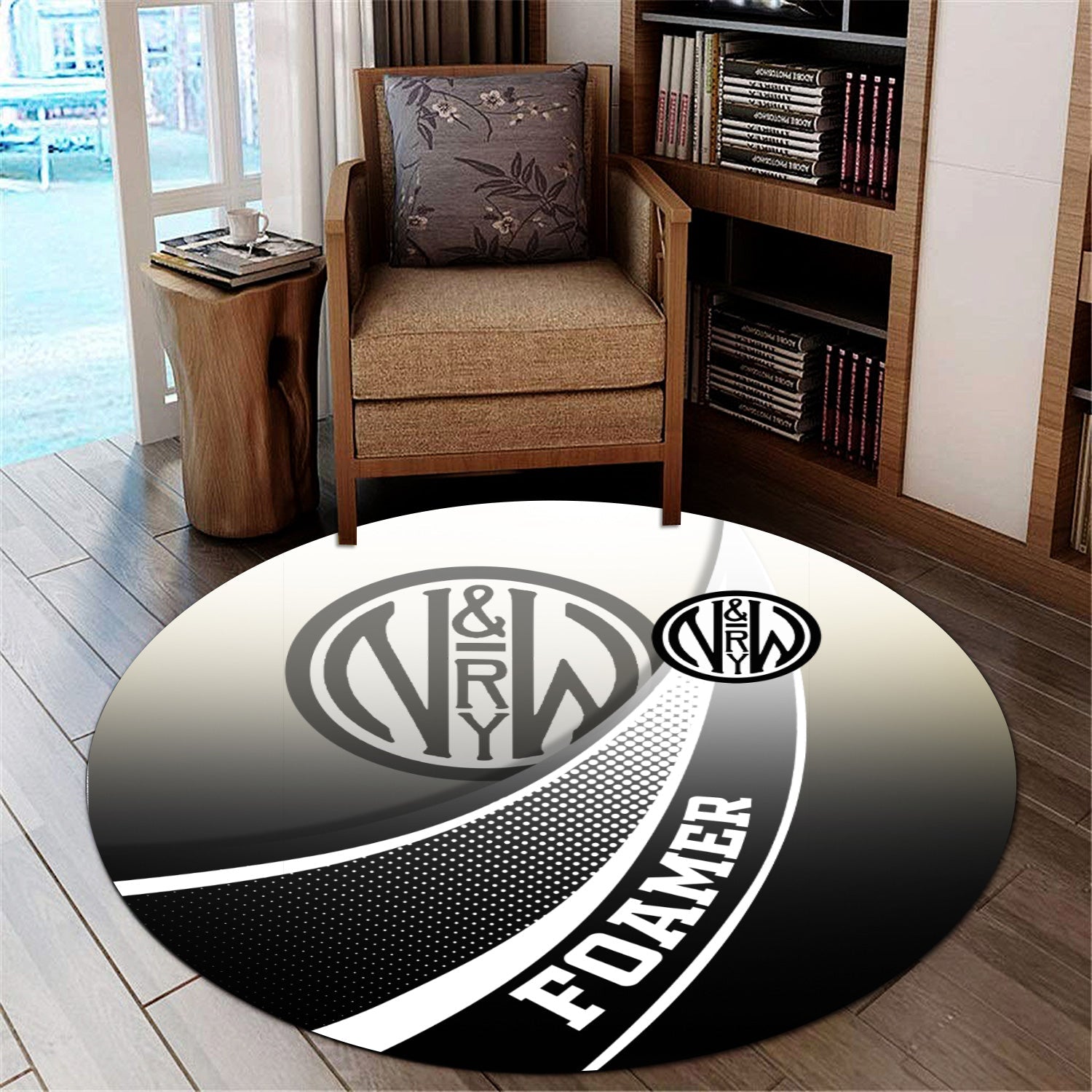 Railspirit Norfolk and Western Railway Round Mat Railway-Themed Style N&W Mat Gift Idea For Trainspotter